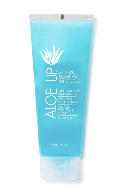 ALOE UP Aloe Ice Sunburn Relief Jelly - Face and Body Organic After Sun Gel - With 96.6% Pure Aloe Vera Gel - Reef Safe - Alcohol- and Fragrance-Free - 4 Oz